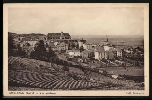 AK Ambierle /Loire, Vue générale du village et des vignes environnantes