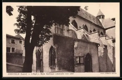 AK Ambierle /Loire, L`Église, style gothique construite vers 1450