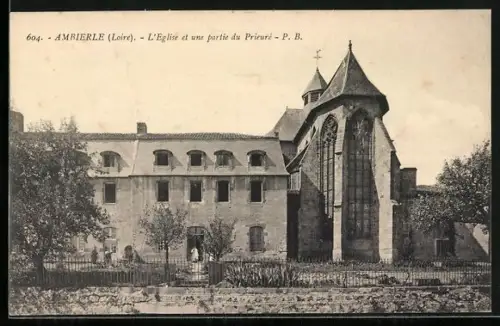 AK Ambierle /Loire, L`Église et une partie du Prieuré