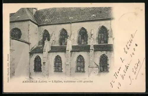 AK Ambierle /Loire, L`Église, extérieur côté gauche