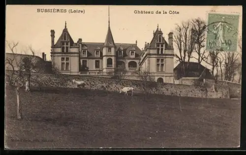 AK Bussières /Loire, Château de la Côte et son parc pastoral