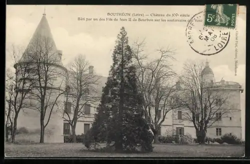 AK Bouthéon /Loire, Château du XVe siècle et son jardin en hiver