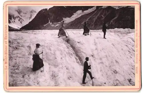 Fotografie Diezel & Langer, Wien, Favoritenstrasse 54, Ansicht Chamonix-Mont-Blanc, Bergsteiger auf Gletscher
