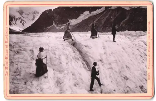 Fotografie Diezel & Langer, Wien, Favoritenstrasse 54, Ansicht Chamonix-Mont-Blanc, Bergsteiger auf Gletscher