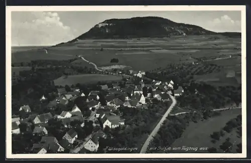 AK Wissgoldingen, Ortsansicht mit Stuifen vom Flugzeug aus