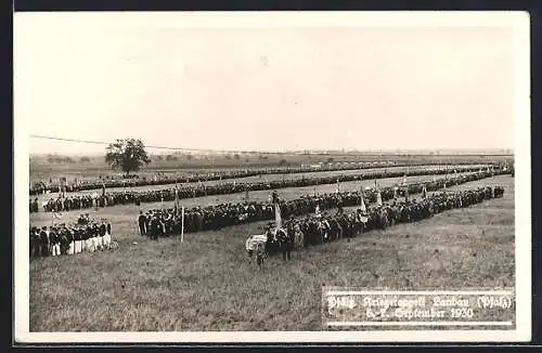 AK Landau /Pfalz, Pfälz. Kriegerappell 1930, Parade auf dem Ebenberg
