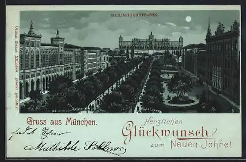 Mondschein-Lithographie München, Maximilianstrasse