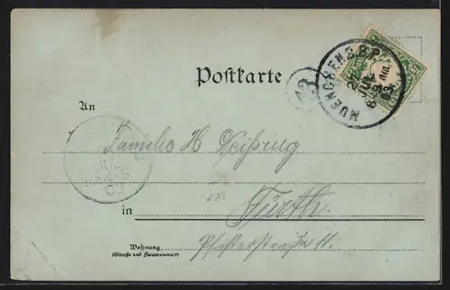 Lithographie München, Totalansicht vom Haidhauserkirchthurm