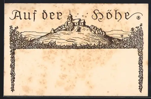 Künstler-AK Lichtenfels / Main, Kirche auf der Höhe