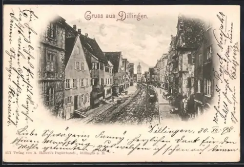 AK Dillingen / Bayern, Strassenansicht