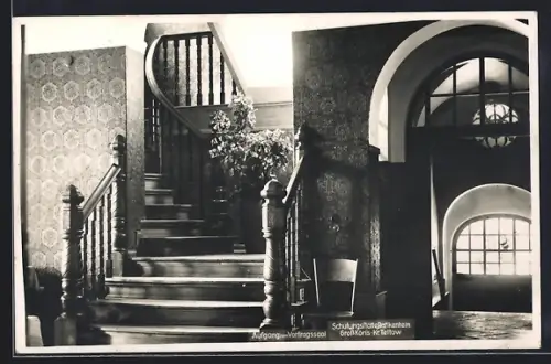 AK Gross-Köris /Teltow, Schulungsstätte Rankenheim, Aufgang zum Vortragssaal