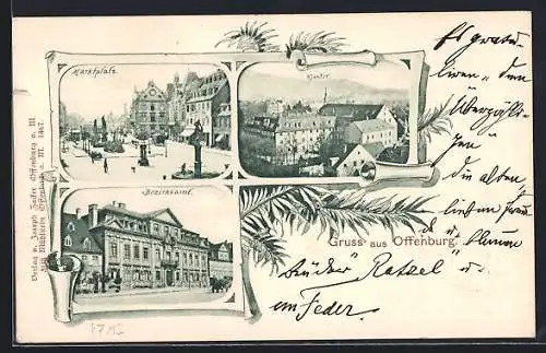 AK Offenburg, Marktplatz, Kloster, Bezirksamt