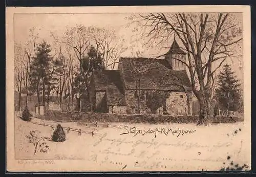 Künstler-AK Stahnsdorf /Kl. Machnow, Kirche