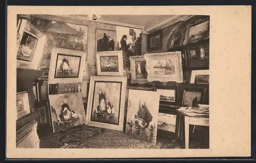 AK Berlin, Victor Rheins, Gemäldeausstellung, Unter den Linden 71