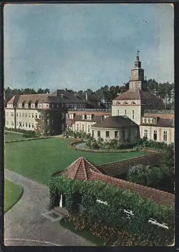 AK Lindow /Mark, Brandenburgisches Genesungsheim, Haus I, Behandlungshaus mit Turm und Verbindungsgang