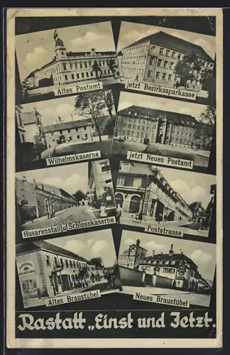 AK Rastatt, Gasthaus altes Braustübel, Gasthaus neues Braustübel, Wilhelmskaserne