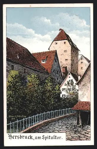 Künstler-AK Eugen Felle: Hersbruck, Am Spitaltor