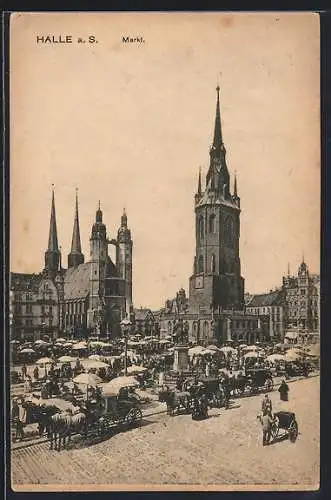 AK Halle / Saale, Markt