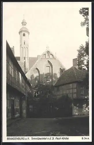 AK Brandenburg a. H., Temnitzwinkel n. d. St. Pauli-Kirche