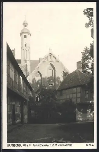 AK Brandenburg a. H., Temnitzwinkel n. d. St. Pauli-Kirche