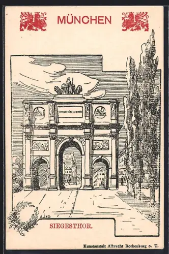 Künstler-AK München, Siegestor