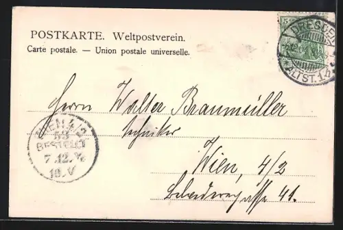 AK Dresden, Partie am Bismarck-Denkmal