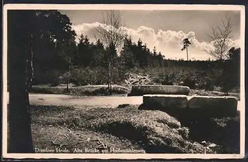 AK Dresden-Dresdner Heide, Alte Brücke am Heidemühlenweg