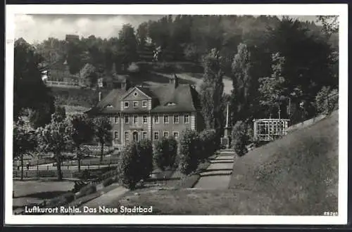 AK Ruhla, Blick auf das Neue Stadtbad
