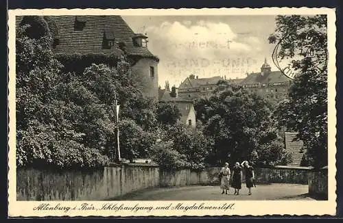 AK Altenburg i. Thür., Schlossaufgang und Magdalenenstift