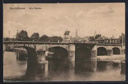AK Saarbrücken, Blick auf die Alte Brücke