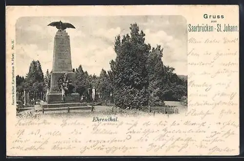 AK Saarbrücken-St. Johann, Blick auf das Ehrenthal