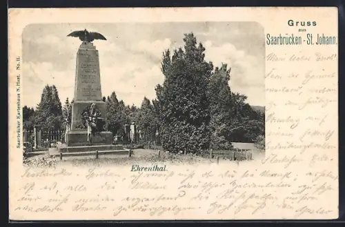 AK Saarbrücken-St. Johann, Blick auf das Ehrenthal