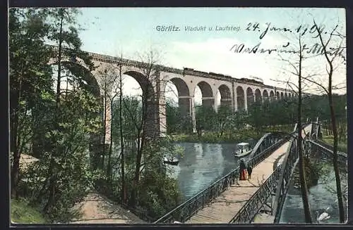 AK Görlitz, Viadukt und Laufsteg