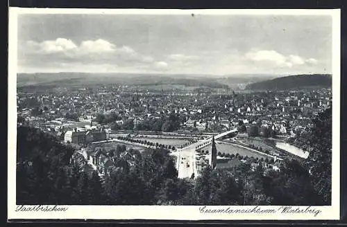 AK Saarbrücken, Gesamtansicht vom Winterberg