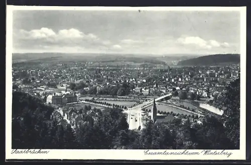 AK Saarbrücken, Gesamtansicht vom Winterberg