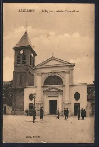 AK Asnières, L`Église Sainte-Geneviève