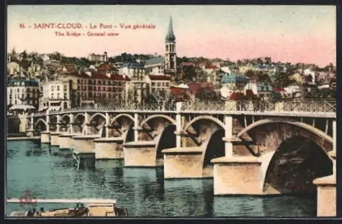AK Saint-Cloud, Le Pont, Vue générale