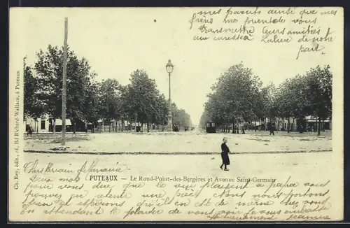 AK Puteaux, Le Rond-Point-des-Bergères et Avenue Saint-Germain