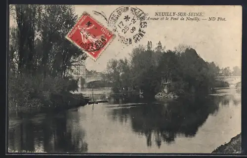 AK Neuilly-sur-Seine, L`Amont et le Pont de Neuilly