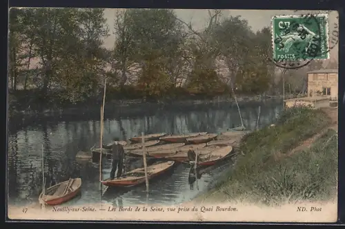 AK Neuilly-sur-Seine, Les Bords de la Seine, vue prise du Quai Bourdon