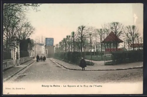 AK Bourg-la-Reine, Le Square et la Rue de l`Yvette