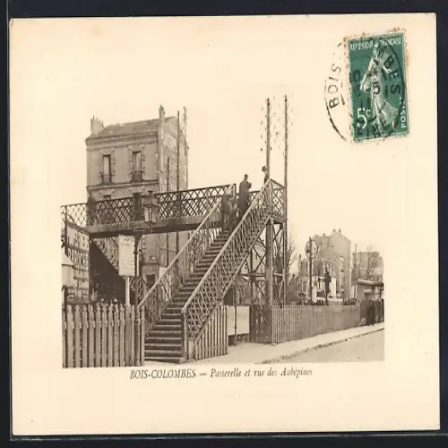 AK Bois-Colombes, Passerelle et rue des Aubépines