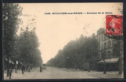 AK Boulogne-sur-Seine, Avenue de la Reine