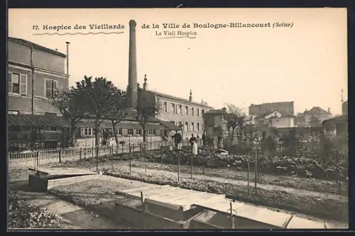 AK Boulogne-Billancourt /Seine, Le Vieil Hospice des Vieillards et son jardin