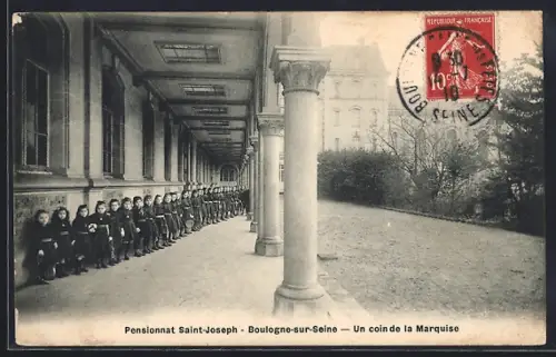 AK Boulogne-sur-Seine, Pensionnat Saint-Joseph, Un coin de la Marquise