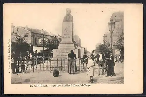 AK Asnières, Statue à Alfred Durand-Claye