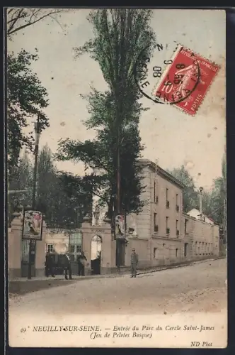AK Neuilly-sur-Seine, Entrée du Parc du Cercle Saint-James, Jeu de Pelotes Basque
