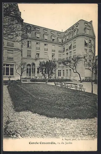 AK Paris, Cercle Concordia, Vue du jardin