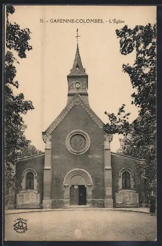 AK Garenne-Colombes, L`église et son entrée principale