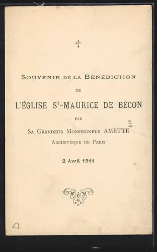 AK Bécon-les-Bruyères, Église St-Maurice en construction avec ouvriers sur le chantier